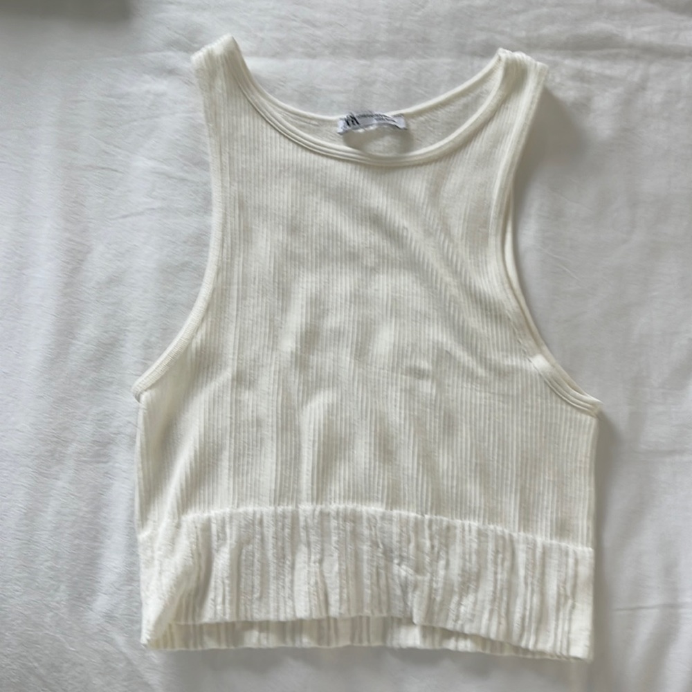 White zara tank!